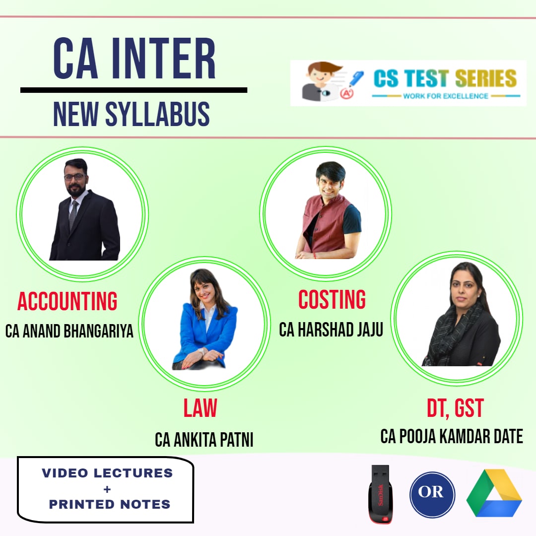 CA INTERMEDIATE COMBO Group 1 Combo Full Lectures CA Ankita Patni, CA Anand Bhangariya, CA Pooja Kamdar Date, CA Harshad jaju